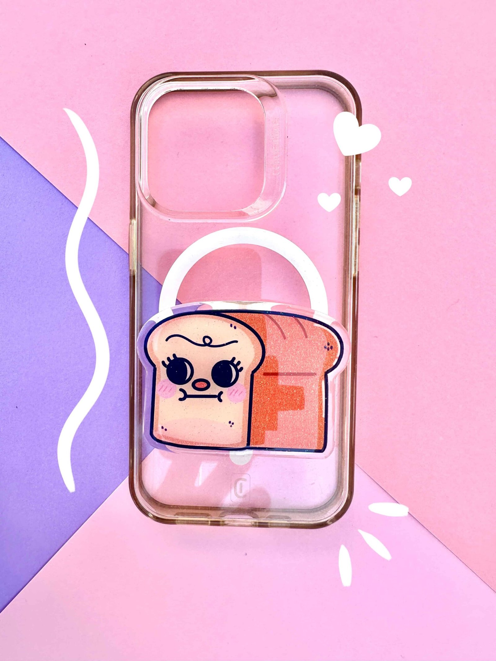 phone grip kawaii bread