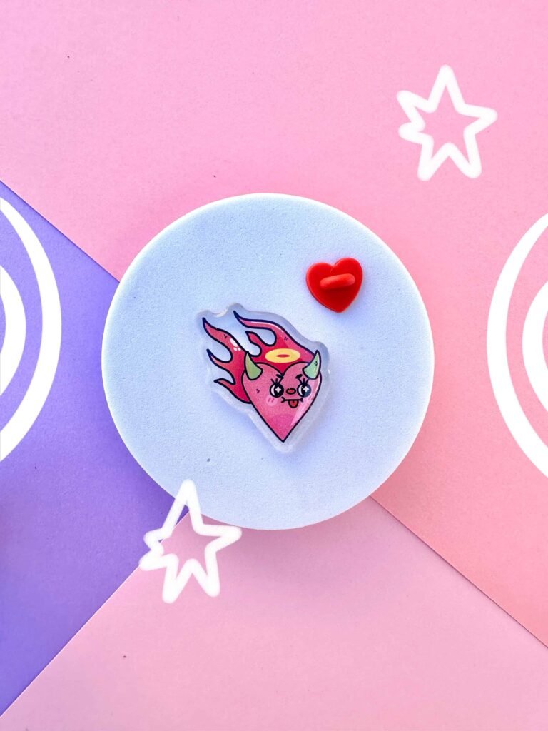 pin acrilico kawaii corazon