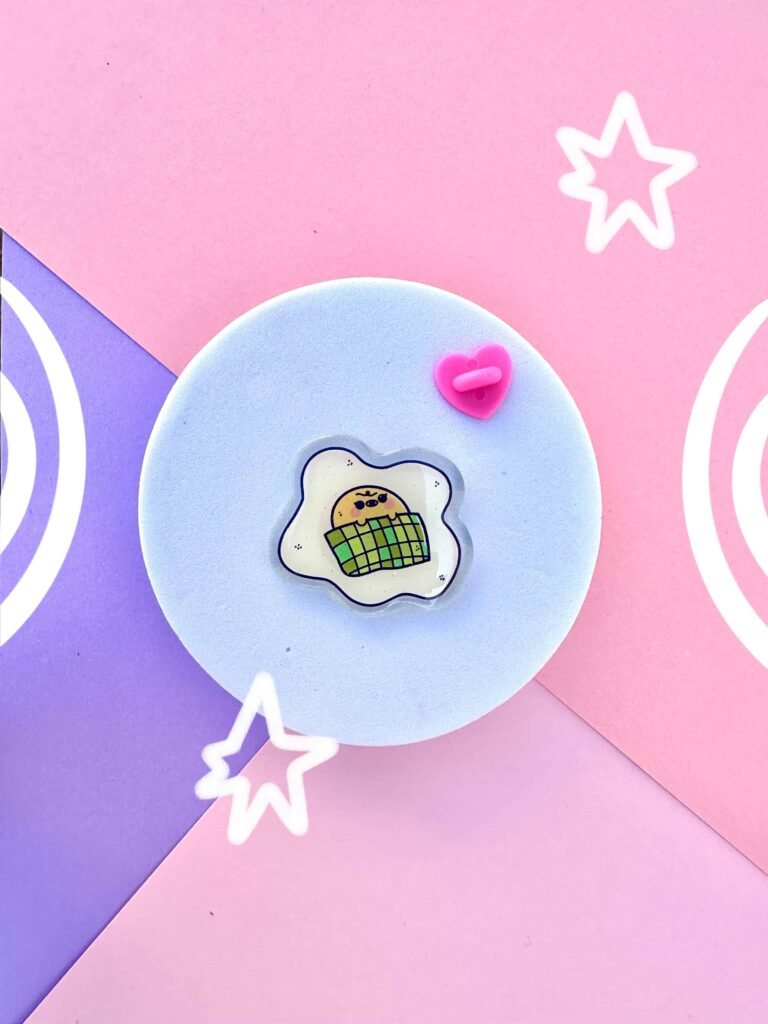 pin acrilico kawaii huevo frito