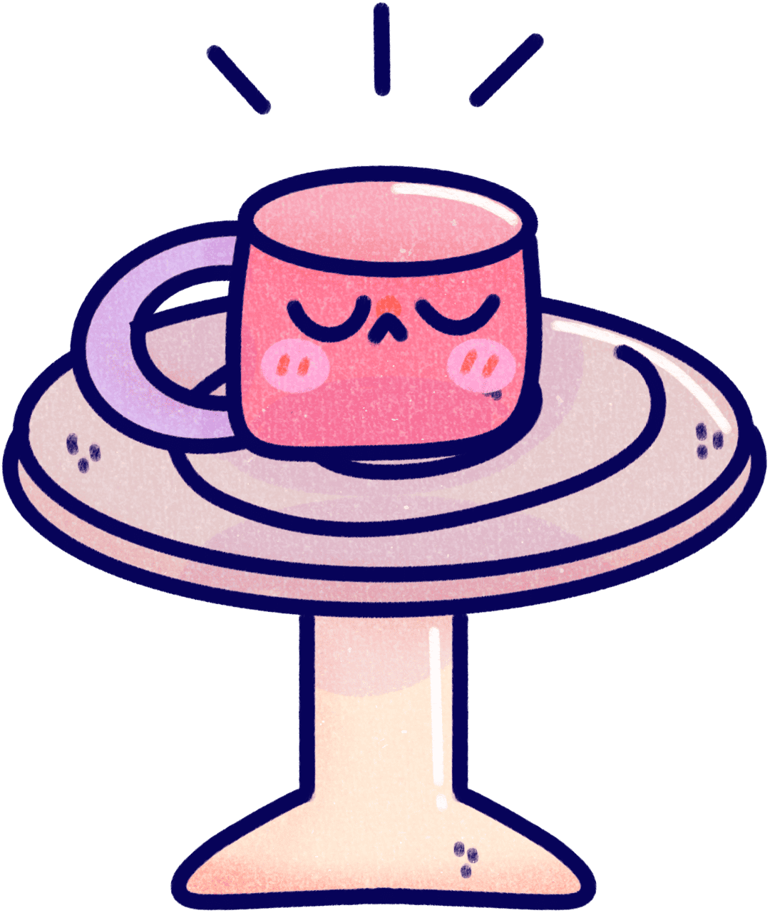 ilustracion de una taza de ceramica kawaii color pastel